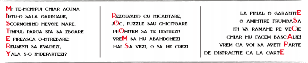 Banner Mystery Escape Room Bucuresti